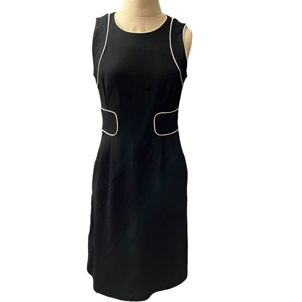 Worth Classic Black w/White Piping Dress / SZ: 2